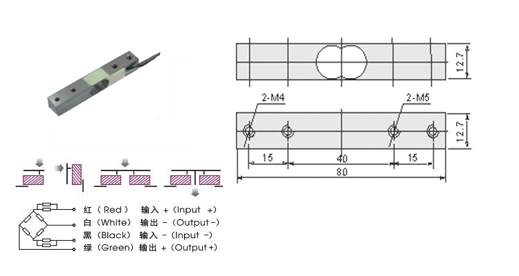 微型稱重傳感器PLD611N外形尺寸