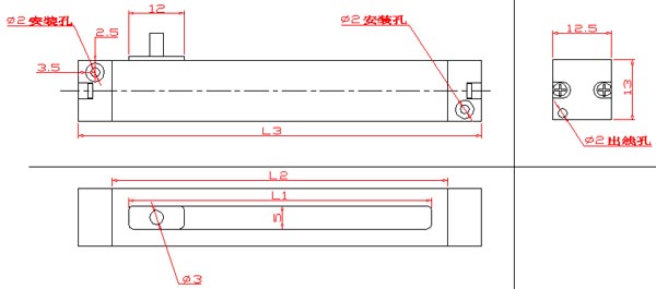KTL電子尺外觀尺寸圖